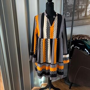 SHEIN Black and White Polka Dot Fabric